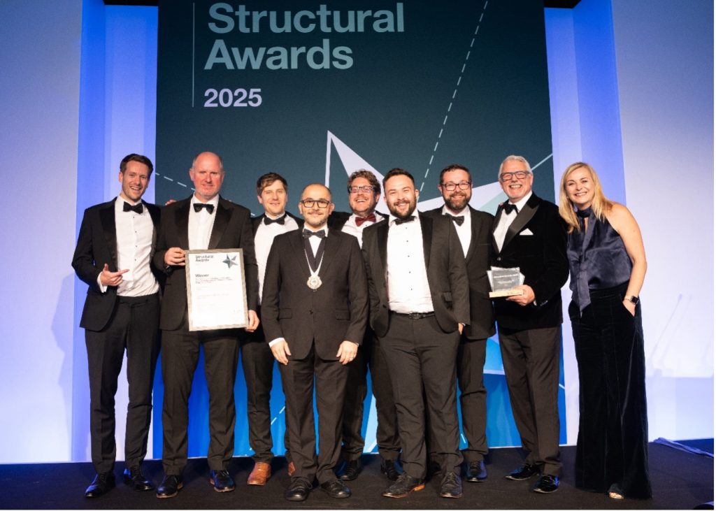 Richard Burgin, Estates Projects (RAAC) Manager at AGH Solutions Limited, pictured third from the right alongside colleagues from Curtins at The Institution of Structural Engineers’ Structural Awards.